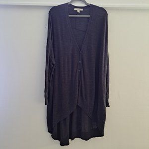 SEJOUR Oversized Black V-Neck Cardigan